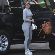 Load image into Gallery viewer, 2020 Winter Women Sport Fitness 2 Two Piece Set Outfits Long Sleeve Crop Tops Tshirt Leggings Pants Set Bodycon Tracksuit - TMĐT nhom 21