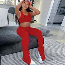 Load image into Gallery viewer, Simenual Tank Top And Stacked Pants 2 Piece Set Women Casual Sportswear Sleeveless Tracksuits Fashion Workout Grey Matching Sets - TMĐT nhom 21