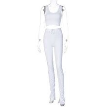 Load image into Gallery viewer, Simenual Tank Top And Stacked Pants 2 Piece Set Women Casual Sportswear Sleeveless Tracksuits Fashion Workout Grey Matching Sets - TMĐT nhom 21