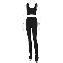 Load image into Gallery viewer, Simenual Tank Top And Stacked Pants 2 Piece Set Women Casual Sportswear Sleeveless Tracksuits Fashion Workout Grey Matching Sets - TMĐT nhom 21