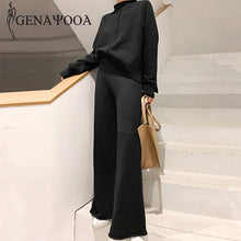 Load image into Gallery viewer, Genayooa Two Piece Set Pullover Sweater Tracksuit Women High Waist Knit Wide Leg Pants Women Suit 2 Piece Set Women Winter 2020 - TMĐT nhom 21