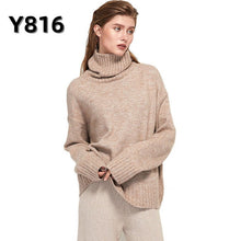 Load image into Gallery viewer, Aachoae Autumn Winter Women Knitted Turtleneck Cashmere Sweater 2020 Casual Basic Pullover Jumper Batwing Long Sleeve Loose Tops - TMĐT nhom 21