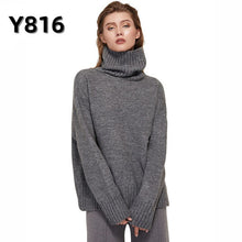 Load image into Gallery viewer, Aachoae Autumn Winter Women Knitted Turtleneck Cashmere Sweater 2020 Casual Basic Pullover Jumper Batwing Long Sleeve Loose Tops - TMĐT nhom 21