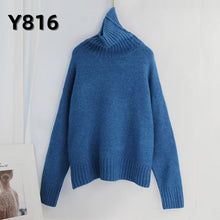 Load image into Gallery viewer, Aachoae Autumn Winter Women Knitted Turtleneck Cashmere Sweater 2020 Casual Basic Pullover Jumper Batwing Long Sleeve Loose Tops - TMĐT nhom 21