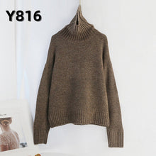 Load image into Gallery viewer, Aachoae Autumn Winter Women Knitted Turtleneck Cashmere Sweater 2020 Casual Basic Pullover Jumper Batwing Long Sleeve Loose Tops - TMĐT nhom 21