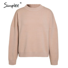 Load image into Gallery viewer, Simplee Women geometric khaki knitted sweater women casual Houndstooth lady pullover sweater female Autumn winter retro jumper - TMĐT nhom 21