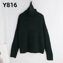 Load image into Gallery viewer, Aachoae Autumn Winter Women Knitted Turtleneck Cashmere Sweater 2020 Casual Basic Pullover Jumper Batwing Long Sleeve Loose Tops - TMĐT nhom 21
