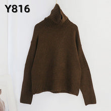 Load image into Gallery viewer, Aachoae Autumn Winter Women Knitted Turtleneck Cashmere Sweater 2020 Casual Basic Pullover Jumper Batwing Long Sleeve Loose Tops - TMĐT nhom 21