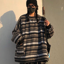 Load image into Gallery viewer, Pullovers Women Oversize Ulzzang BF Unisex Couples Japanese Striped Knit Sweater Hip Hop Female New Winter Fashion Retro Daily - TMĐT nhom 21