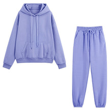 Load image into Gallery viewer, Fleece Tracksuits Women Two Pieces Set Hooded Oversized Sweatshirt Pants Solid Color Hoodie Suits Autumn Winter Casual Outfits - TMĐT nhom 21
