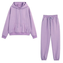 Load image into Gallery viewer, Fleece Tracksuits Women Two Pieces Set Hooded Oversized Sweatshirt Pants Solid Color Hoodie Suits Autumn Winter Casual Outfits - TMĐT nhom 21