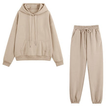Load image into Gallery viewer, Fleece Tracksuits Women Two Pieces Set Hooded Oversized Sweatshirt Pants Solid Color Hoodie Suits Autumn Winter Casual Outfits - TMĐT nhom 21