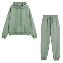 Load image into Gallery viewer, Fleece Tracksuits Women Two Pieces Set Hooded Oversized Sweatshirt Pants Solid Color Hoodie Suits Autumn Winter Casual Outfits - TMĐT nhom 21