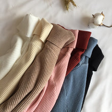 Load image into Gallery viewer, 2021 Autumn Winter Thick Sweater Women Knitted Ribbed Pullover Sweater Long Sleeve Turtleneck Slim Jumper Soft Warm Pull Femme - TMĐT nhom 21
