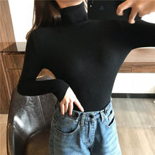 Load image into Gallery viewer, 2021 Autumn Winter Thick Sweater Women Knitted Ribbed Pullover Sweater Long Sleeve Turtleneck Slim Jumper Soft Warm Pull Femme - TMĐT nhom 21