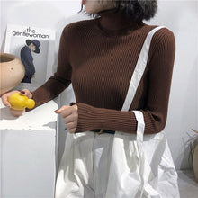 Load image into Gallery viewer, 2021 Autumn Winter Thick Sweater Women Knitted Ribbed Pullover Sweater Long Sleeve Turtleneck Slim Jumper Soft Warm Pull Femme - TMĐT nhom 21