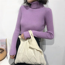 Load image into Gallery viewer, 2021 Autumn Winter Thick Sweater Women Knitted Ribbed Pullover Sweater Long Sleeve Turtleneck Slim Jumper Soft Warm Pull Femme - TMĐT nhom 21