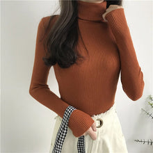Load image into Gallery viewer, 2021 Autumn Winter Thick Sweater Women Knitted Ribbed Pullover Sweater Long Sleeve Turtleneck Slim Jumper Soft Warm Pull Femme - TMĐT nhom 21
