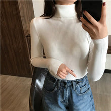 Load image into Gallery viewer, 2021 Autumn Winter Thick Sweater Women Knitted Ribbed Pullover Sweater Long Sleeve Turtleneck Slim Jumper Soft Warm Pull Femme - TMĐT nhom 21