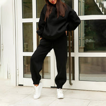 Load image into Gallery viewer, Women Elegant Solid Sets For Women Warm Hoodie Sweatshirts And Long Pant Fashion Two Piece Sets Ladies Lace Up Sweatshirt Suits - TMĐT nhom 21