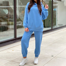 Load image into Gallery viewer, Women Elegant Solid Sets For Women Warm Hoodie Sweatshirts And Long Pant Fashion Two Piece Sets Ladies Lace Up Sweatshirt Suits - TMĐT nhom 21