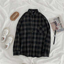 Load image into Gallery viewer, Women Shirt Plaid Oversize 3XL Turn-down Collar Leisure Fashion Loose All-match Womens Long Sleeves Soft Chic Korean Style Tops - TMĐT nhom 21