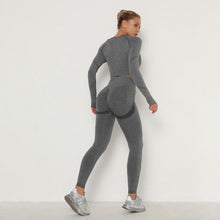 Load image into Gallery viewer, Seamless Women Sport Set For Gym Long Sleeve Top High Waist Belly Control Leggings Clothes Seamless Sport Suit Sexy Booty Girls - TMĐT nhom 21