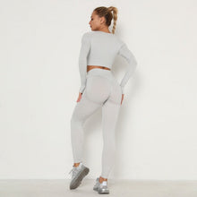 Load image into Gallery viewer, Seamless Women Sport Set For Gym Long Sleeve Top High Waist Belly Control Leggings Clothes Seamless Sport Suit Sexy Booty Girls - TMĐT nhom 21