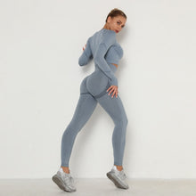 Load image into Gallery viewer, Seamless Women Sport Set For Gym Long Sleeve Top High Waist Belly Control Leggings Clothes Seamless Sport Suit Sexy Booty Girls - TMĐT nhom 21
