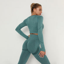 Load image into Gallery viewer, Seamless Women Sport Set For Gym Long Sleeve Top High Waist Belly Control Leggings Clothes Seamless Sport Suit Sexy Booty Girls - TMĐT nhom 21