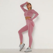Load image into Gallery viewer, Seamless Women Sport Set For Gym Long Sleeve Top High Waist Belly Control Leggings Clothes Seamless Sport Suit Sexy Booty Girls - TMĐT nhom 21