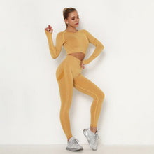 Load image into Gallery viewer, Seamless Women Sport Set For Gym Long Sleeve Top High Waist Belly Control Leggings Clothes Seamless Sport Suit Sexy Booty Girls - TMĐT nhom 21