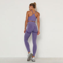 Load image into Gallery viewer, Seamless Women Sport Set For Gym Long Sleeve Top High Waist Belly Control Leggings Clothes Seamless Sport Suit Sexy Booty Girls - TMĐT nhom 21