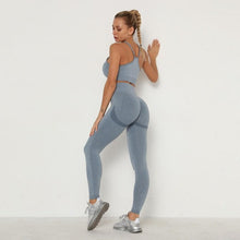 Load image into Gallery viewer, Seamless Women Sport Set For Gym Long Sleeve Top High Waist Belly Control Leggings Clothes Seamless Sport Suit Sexy Booty Girls - TMĐT nhom 21