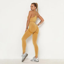 Load image into Gallery viewer, Seamless Women Sport Set For Gym Long Sleeve Top High Waist Belly Control Leggings Clothes Seamless Sport Suit Sexy Booty Girls - TMĐT nhom 21