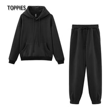 Load image into Gallery viewer, Toppies Women&#39;s Tracksuits Sports Suit Casual Hoodies Fleece Sweatshirt Female Two Piece Set Jacket Sweatpants Harajuku Clothes - TMĐT nhom 21
