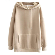 Load image into Gallery viewer, Tangada Women couple sweatshirt fleece 100% cotton amygreen oversized hood hoodies sweatshirts plus size SD60 - TMĐT nhom 21
