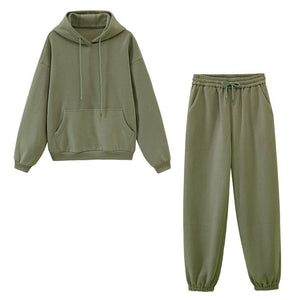 Toppies Women's Tracksuits Sports Suit Casual Hoodies Fleece Sweatshirt Female Two Piece Set Jacket Sweatpants Harajuku Clothes - TMĐT nhom 21