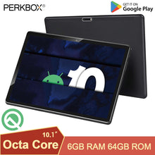 Load image into Gallery viewer, [World Premiere] Perkbox Android 10.0 Tablet 10 Inch, Octa Core CPU, 6GB RAM 64GB ROM, 128GB Expansion, 4G FDD LTE, WiFi, GPS - TMĐT nhom 21