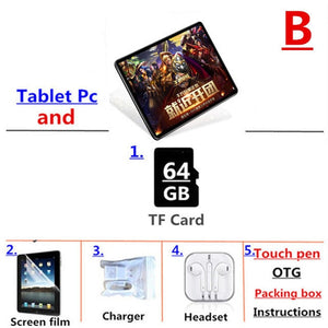 Tablet Pc 10.1 inch Android 10.0 Google Play 3G 4G Phone Call Tablets WiFi Bluetooth GPS Tempered Glass 10 inch Tablet 2GB+32GB - TMĐT nhom 21
