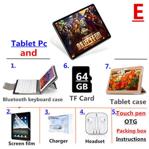Tablet Pc 10.1 inch Android 10.0 Google Play 3G 4G Phone Call Tablets WiFi Bluetooth GPS Tempered Glass 10 inch Tablet 2GB+32GB - TMĐT nhom 21